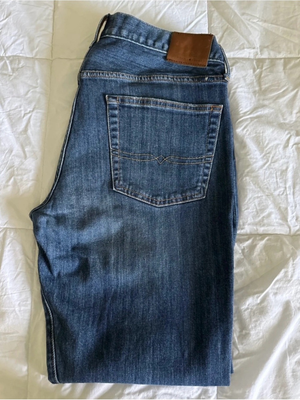 Lucky Brand 221 Original Straight Jeans Men's 36x31 (Tag 36x32) Blue Denim